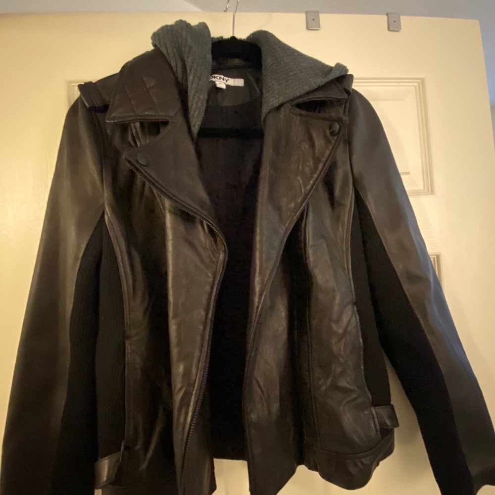 DKNY black leather jacket